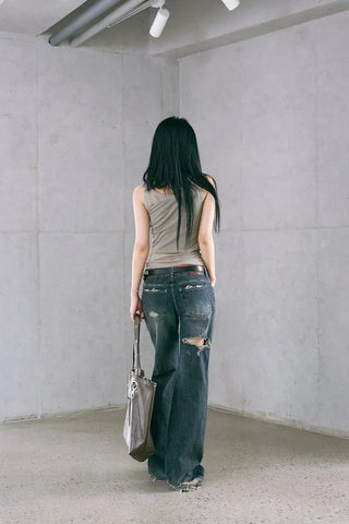 Damaged Loose Bootcut Denim