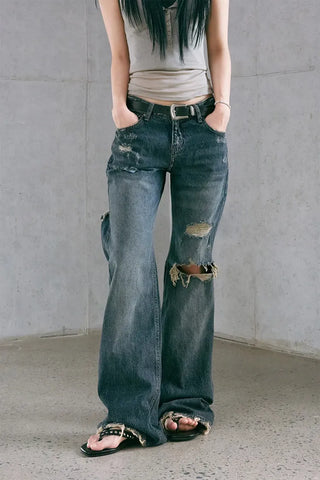Damaged Loose Bootcut Denim