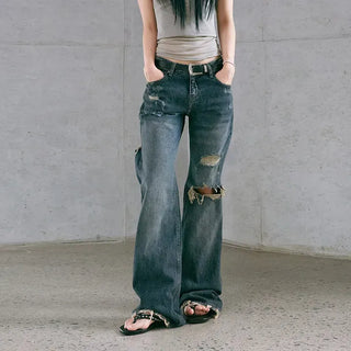 Damaged Loose Bootcut Denim