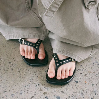 Berry Studded Square Flip-flops