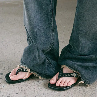 Berry Studded Square Flip-flops