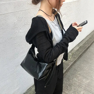 Slim Net Hooded Cardigan