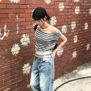 Washed Point Curve Wide Jeans