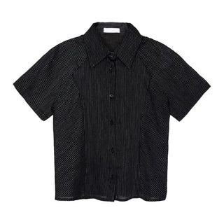 Striped Short Sleeve Collared Shirt
