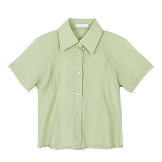 Striped Short Sleeve Collared Shirt