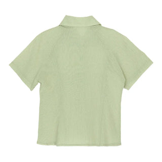 Striped Short Sleeve Collared Shirt