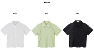 Striped Short Sleeve Collared Shirt