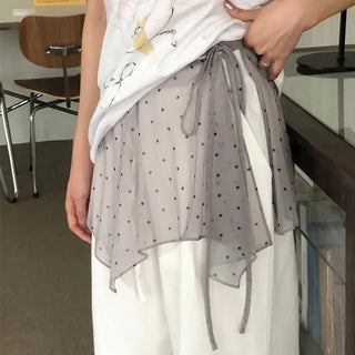 Mesh Dot Layered Skirt
