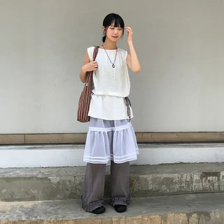 Wrinkle Muffler Sleeveless Mini Dress