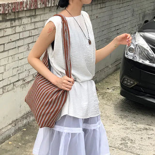 Wrinkle Muffler Sleeveless Mini Dress