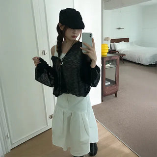 Balloon Loose Linen Cardigan