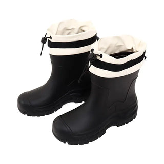 Color-block string rain boots