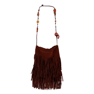 Suede Fringe Crossbody Bag