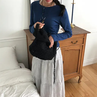Neko Check Pring Long Skirt