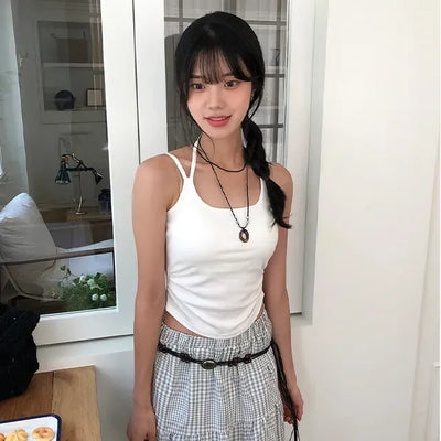 Slim Halter Shirred Sleeveless Top