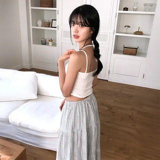 Slim Halter Shirred Sleeveless Top