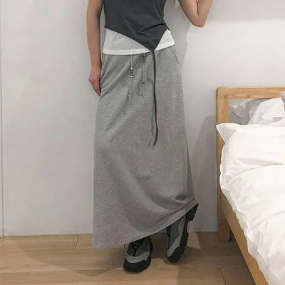 Beaded Banding Maxi Long Skirt