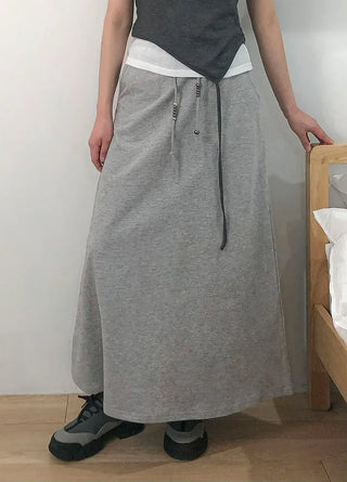 Beaded Banding Maxi Long Skirt