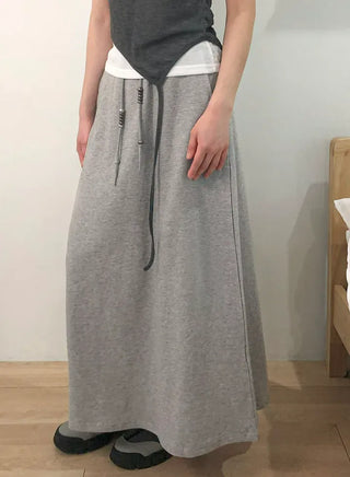 Beaded Banding Maxi Long Skirt