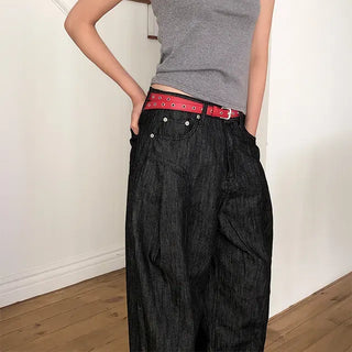 Over Pintuck Non-Fade Balloon Jeans