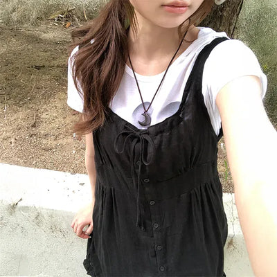 Lua Frill Vintage Button Dress
