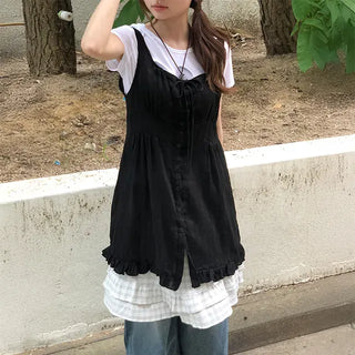 Lua Frill Vintage Button Dress