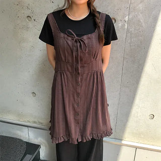 Lua Frill Vintage Button Dress
