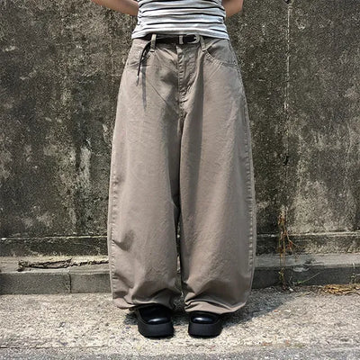 Back Pocket Button Mega Wide Balloon Pants