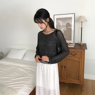 Fore Punching Long Skirt