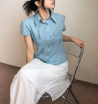Cut-out Layered Skirt Elastic Pants