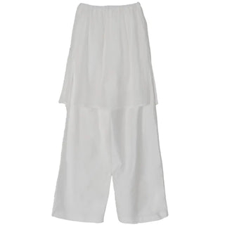 Cut-out Layered Skirt Elastic Pants