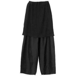 Cut-out Layered Skirt Elastic Pants