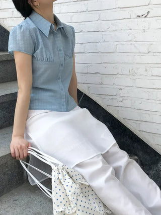 Cut-out Layered Skirt Elastic Pants