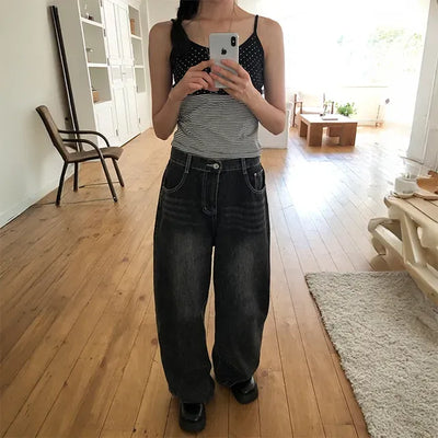 Cat Snap Tab Wide Jeans