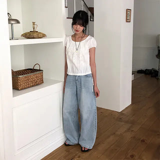 Cat Snap Tab Wide Jeans