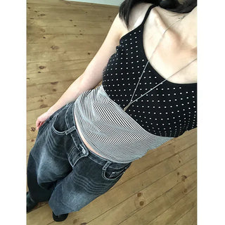 Cat Snap Tab Wide Jeans