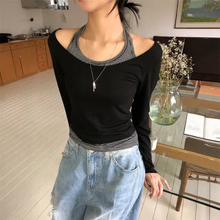 Striped Ray Halter Tee