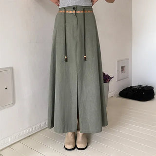 Piggy Slit Long Skirt