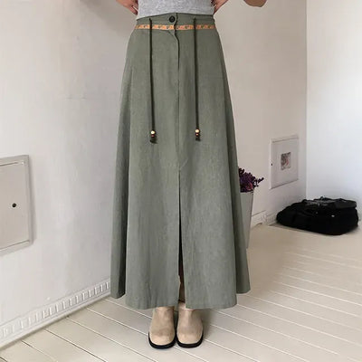 Piggy Slit Long Skirt