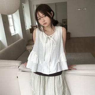 Jacquard Frill Shirring Blouse