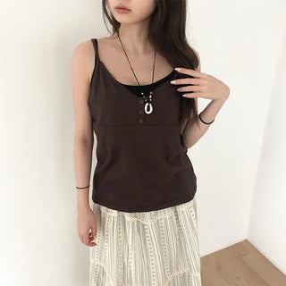 Lace Button Sleeveless