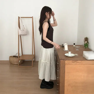 Lace Button Sleeveless