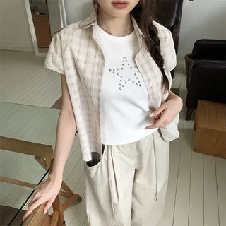 Popcorn Half Sleeve Blouse