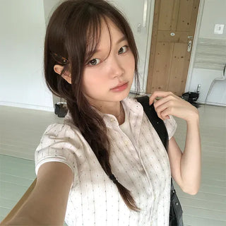 Popcorn Half Sleeve Blouse