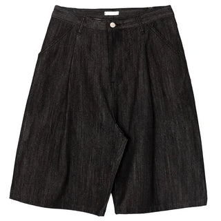 Pintuck Bermuda Raw Denim Pants