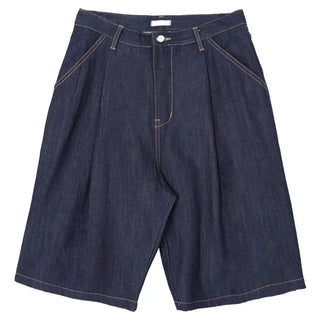 Pintuck Bermuda Raw Denim Pants