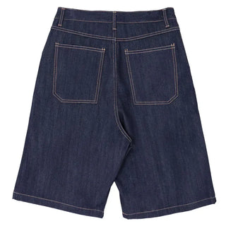 Pintuck Bermuda Raw Denim Pants