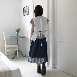 Backless Button Blouse