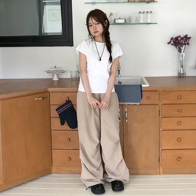 Washed Pintuck Wide Pants