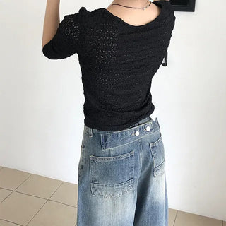 Buckle Strap Wide Jeans